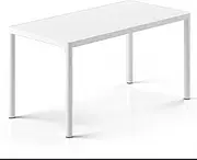 HOLGVE Small Conference Table, White Square Computer Desk, Combined Use Meeting Room Desk, Adjustable Feet Training Seminar Table