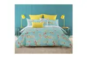 Bianca Akasha Aqua Yellow Quilt Cover Set King
