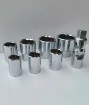 Sockets BSW, 1/2" to 1-1/8" x 3/4" Drive, 8 pc Set, Minimax Precision Tools New