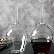 2 Upside Down Wine Glass, 14 Fl Oz Upside Down Glasses, Unique Drinking Glasses Upside Down Designed, Modern Glassware for Valentine's Day, Birthday,