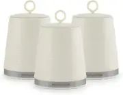 Dune Kitchen Storage Tea Coffee Sugar Set of 3 Canisters Ivory Cream