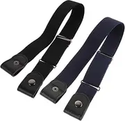 ibasenice 2PCS No Buckle Thick Elastic Waist Belt for Men and Women Comfortable Adjustable for Jeans and Pants Unisex Versatile Style