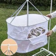 Herb Drying Rack 2 Layer Hanging Mesh Net for Plants Hanging Drying Fish Net Foldable Hanging Mesh Dryer for Buds, Fruits, Hydroponics Flowers, Vegetables, Fish or Clothes, Doll