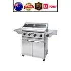 Jumbuck Astro 4 Burner BBQ - Stainless Steel - LED control knobs - Glass Window