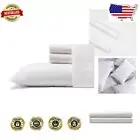 Luxurious King Cotton Percale Sheets Set in Cool Zone White – Breathable Comfort