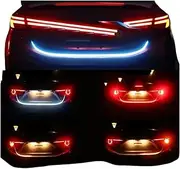 Turn Signal Lights Universal Car Rear Trunk Tail Light 120cm Colorful Dynamic Reverse Warning LED Strip 12v Additional Brake Follow Turn Signal Lamp Turn Signal Lights(120cm ice Blue)