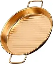 OATIPHO Stainless Steel Snack Plate Tray Portable Serving Platter with Handles Metal Food Serving Tray
