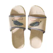 Catzon Men Lightweight Linen Summer Beach Shoes Home Silent Slippers-Gray
