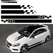 RoJuicy 5 Pieces Vinyl Car Side Stickers Decorative Auto Body Racing Sports Decals Car Truck DIY Decal Stripes Vinyl Sticker Accessories 1-2 Days Delivered