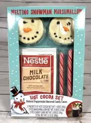 Hot Cocoa Melting Snowman Marshmallow Peppermint Candy Cane 2-Person Kit 4/25