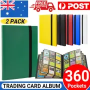2pcs 360 Cards 9 Pocket Bag Binder Zip Trading Card Album Collectors Folder Case