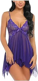 [Generic] Lingerie for Women Plus Size with Sleeve Chemise Flower Women Role Playing Lingerie for Women Plus Size