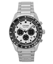 Citizen Eco-Drive Chronograph Tachymeter Stainless Steel Black Dial CA4674-58A 100M Men's Watch