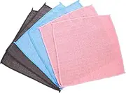 MAGICLULU 6-Pack Dish Towels Ultra Absorbent Kitchen Cleaning Cloths Dishcloth for Dishes Utensils Washcloths for Hands Glasses Grey Light Blue Striped Easy to Clean