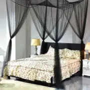 4-Corner Bed Canopy Mosquito Net Queen King Size Fly Insect Camping Tent Protect