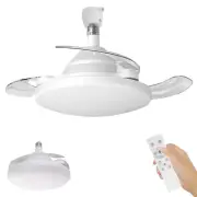 Socket Fan with Light Ceiling Fan 3 Color Dimmable LED Light Invisible Fan Blade