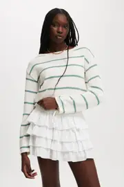 [Cotton On Women] Cotton On Women - Summer Pullover - Cloudy jade stripe L CLOUDY JADE STRIPE