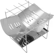 Outdoor Wood Burner | Foldable Camping Wood Burning Stove - Stainless Steel Gear Foldable Grill for Survival BBQ Family Parties Fishing Picnics Backpacking Outdoor