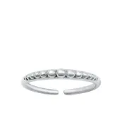 Adjustable Beads Toe Rings Genuine Sterling Silver 925 Face Height 2 mm