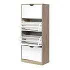 NNEDSZ 48 Pairs Shoe Cabinet Rack Organiser Storage Shelf Wooden
