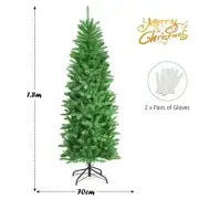 Slim 1.8m Pre-Lit Artificial Pencil Christmas Tree with Warm White Lights