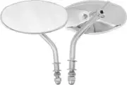HD Chrome Oval Short Stem Side Mirror Pair Harley Road King 94-18