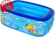 Inflatable Kiddie Pool, Rectangular Family Inflatable Pool Kids Swimming Pool Ba