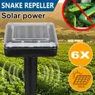 6X Mouse Snake Repeller Ultrasonic Solar Powered Moles Pest Rodent+Rat Repellent