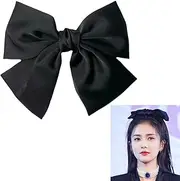 Big Black Bow Hair Clips for Women and Girls - Satin Bowknot Hair Barrette Accessories - Hair Pin