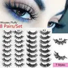 Wispies Fluffy False Eyelashes Full Volume Thick Eye Lash Extension 3D Mink