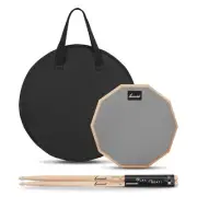8 Inches Drum Pad and 5A Drum Sticks, Double Sided Snare Drum Practice Pad fo...