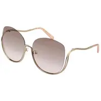 在飛比找ETMall東森購物網優惠-CHLOE金屬大框 太陽眼鏡 - 金框+粉色鏡片 CE125