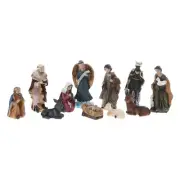 11pcs Jesus Nativity Scene Statue Christmas Manger Decoration Set Resin Figurine