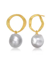 Genevive 14K Over Silver 12-12mm Pearl Earrings