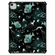 iPad Air (4th/5th gen) iPad Impact Case Fish Abyssal Monster and bioluminescent Sea Creatures on Deep Ocean Zone