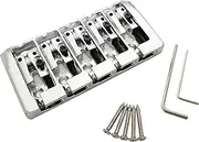 Guyker 5 String Bass Bridge with Locking Zinc Saddles - Dual Load Type A Bridges String Space 19mm for Jazz Bass or Precision Electric Instruments (Chrome)