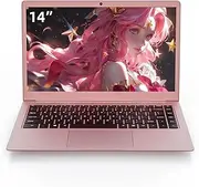 PONKLOIE Laptop Computer, 14" Windows Laptops 8GB RAM DDR4 128GB SSD Storage, Pink Laptop Celeron N4000 Processors, HD Screen Display Windows 11 for School Students Business (Pink-14“-Z141)
