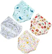 IWOWHERO 4 Pack Training Pants Diapers Breathable Diapers Potty Pants Learning Pants