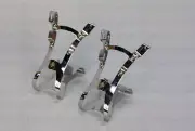Origin8 Chrome Double Toe Clips Large SILVER Pair Track