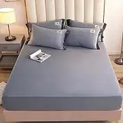 Thickened Warm Crystal Velvet Fitted Sheets Coral Velvet Bedspread Super King Mattress Cover winter-135 * 200cm+28cm(1pcs)_Gray