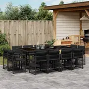 13 Piece Garden Dining Set with Cushions Poly Rattan vidaXL