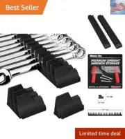 Magnetic Wrench Pro - Modular Wrench Storage for 40 Wrenches - Black