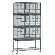 Flyline Triple-Double Breeding Bird Cage for Canary Parakeet Cockatiel Lovebird Finch