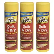 3PK Mr Clean Quik & Dry Synthetic Car/Window Cleaner Chamois/Shammy Cloth 40cm