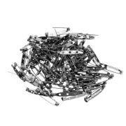 100Pcs Badge Pins, 35mm Safety Pins Bar Name Tag Pin Bulk, Black