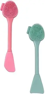 minkissy Silicone Facial Brush Makeup Removal Skin Cleansing Brush Gentle Bristles for Clay Mask Deep Cleaning