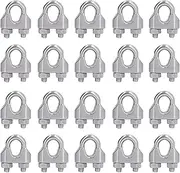 Baxnore 20PCS Wire Rope Clip, 304 Stainless Steel Wire Rope Clamp, Wear Resist Wire Rope Lock, Rigging Wire Clamp, Wire Rope Fasteners for Banners (M2(2mm))