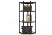 Giantex 4-Tier Corner Garage Storage Shelves Home Office Utility Rack Metal Shelving Organiser Black