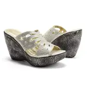 Women's Patrizia Therma High Heel Wedge Slide Sandals - Silver