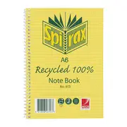 Spirax 813 Recycled Notebook A6 100 Page Pack Of 5